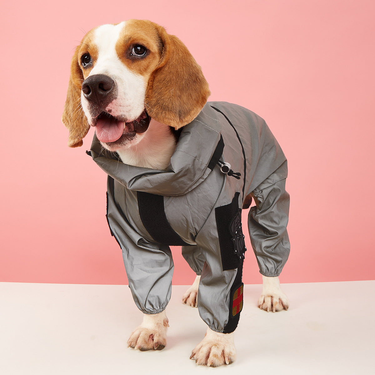 the new pet reflective all-inclusive four-legged large dog raincoat