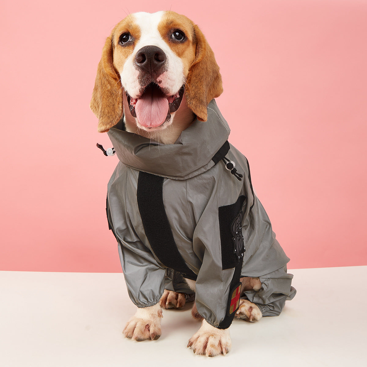 the new pet reflective all-inclusive four-legged large dog raincoat