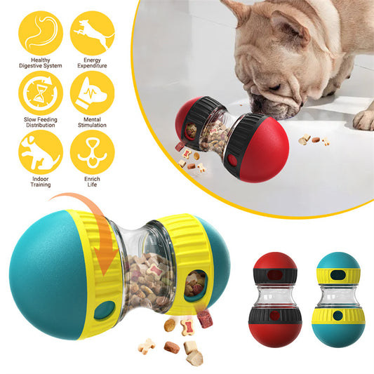 Interactive Food Dispensing Dog Toy – Tumbler Puzzle for Slow Feeding & Stomach Protection