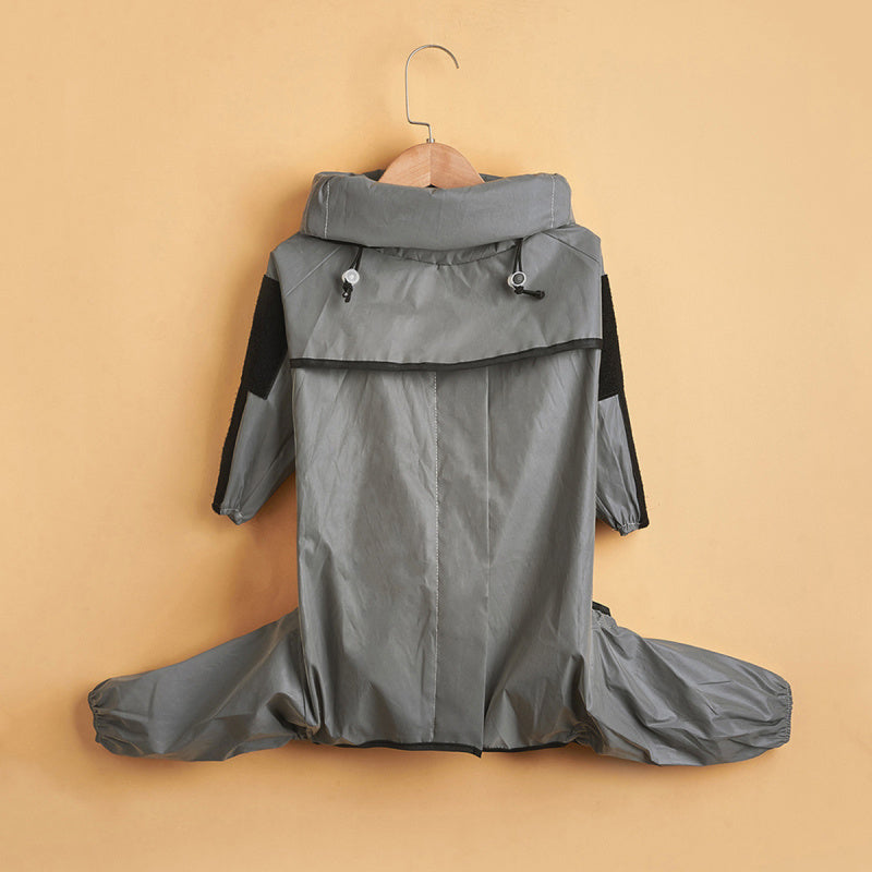 the new pet reflective all-inclusive four-legged large dog raincoat