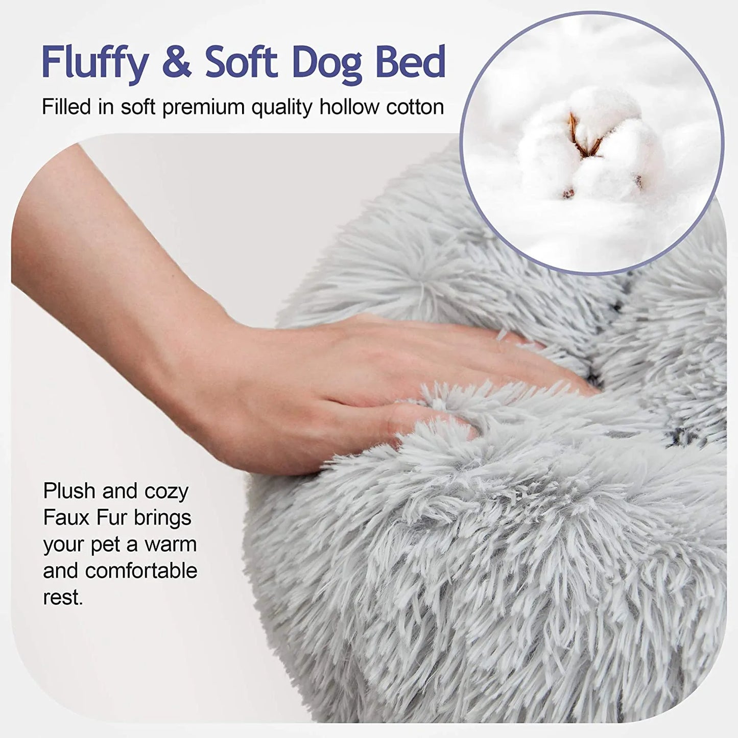 soft winter warm long plush donut pet bed