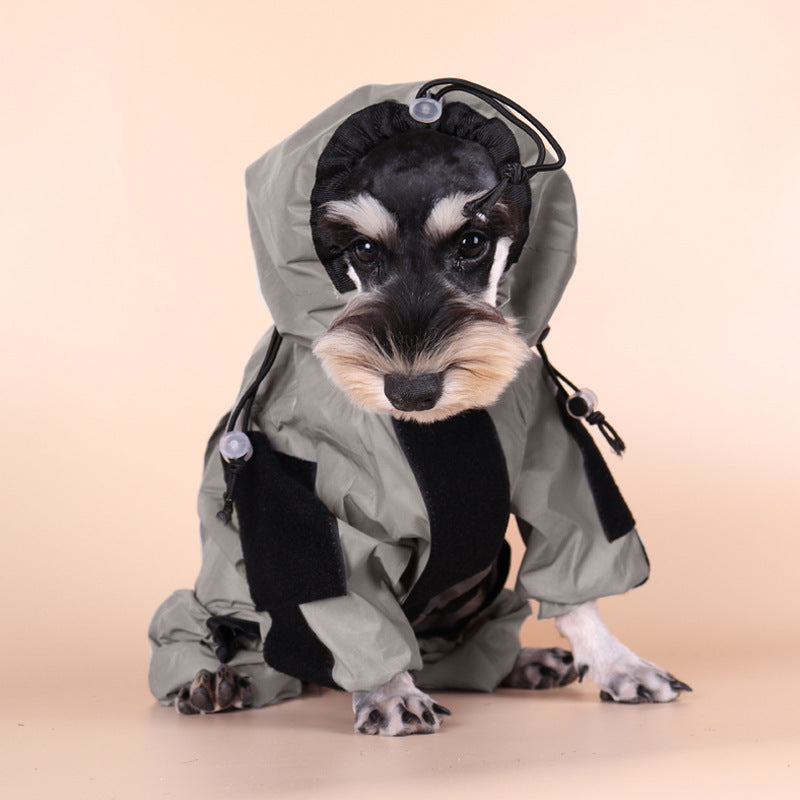 the new pet reflective all-inclusive four-legged large dog raincoat