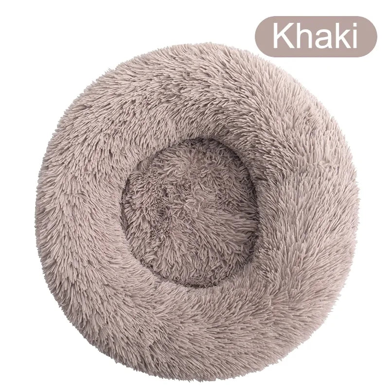 soft winter warm long plush donut pet bed