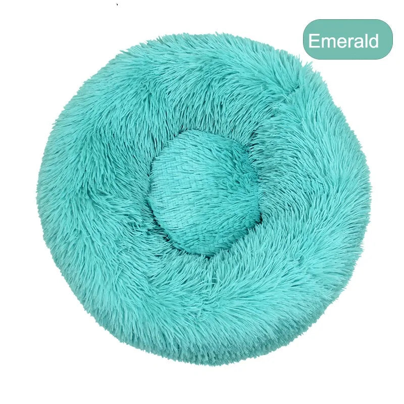 soft winter warm long plush donut pet bed