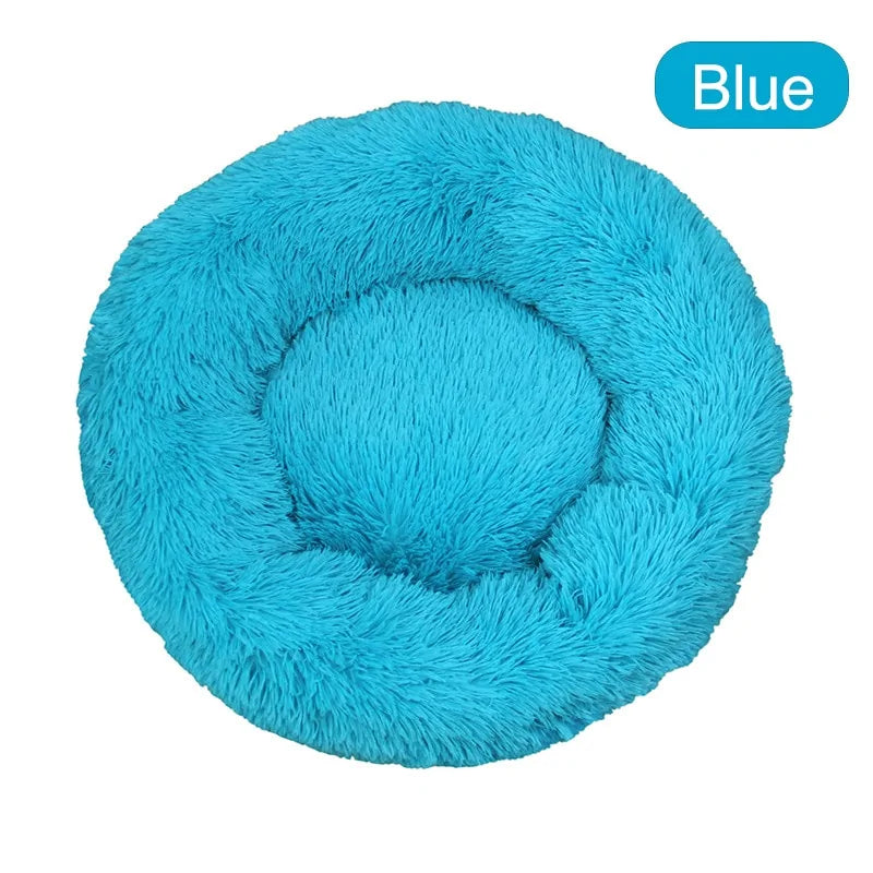 soft winter warm long plush donut pet bed