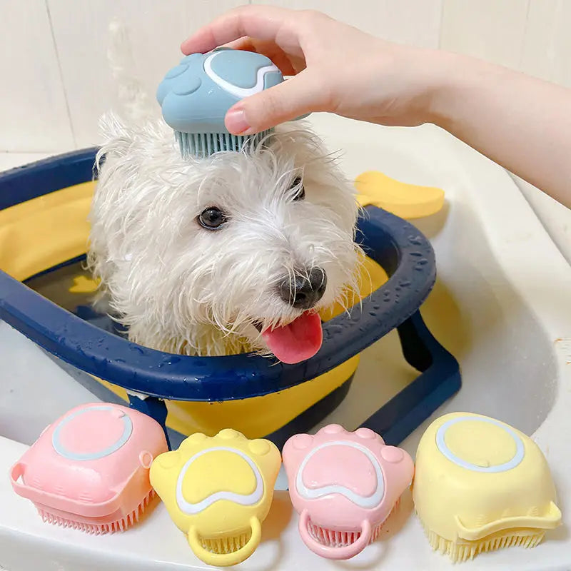 silicone pet bath brush