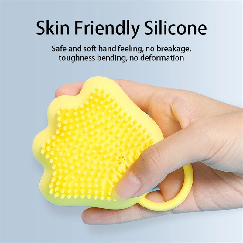 silicone pet bath brush