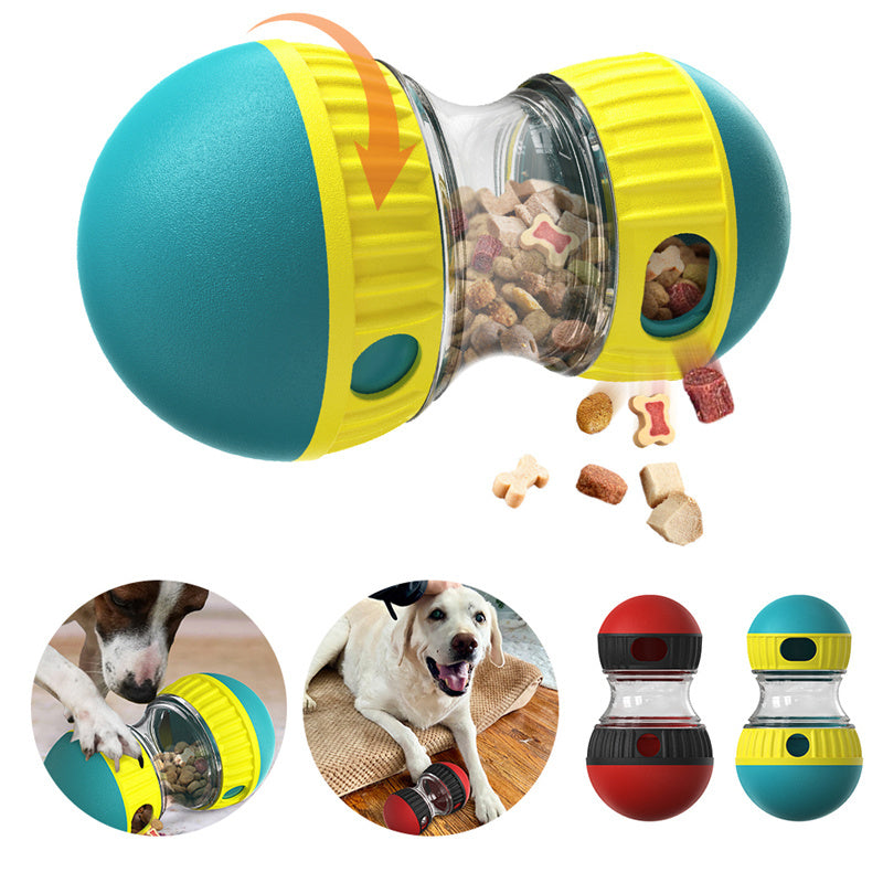 interactive food dispensing dog toy – tumbler puzzle for slow feeding & stomach protection