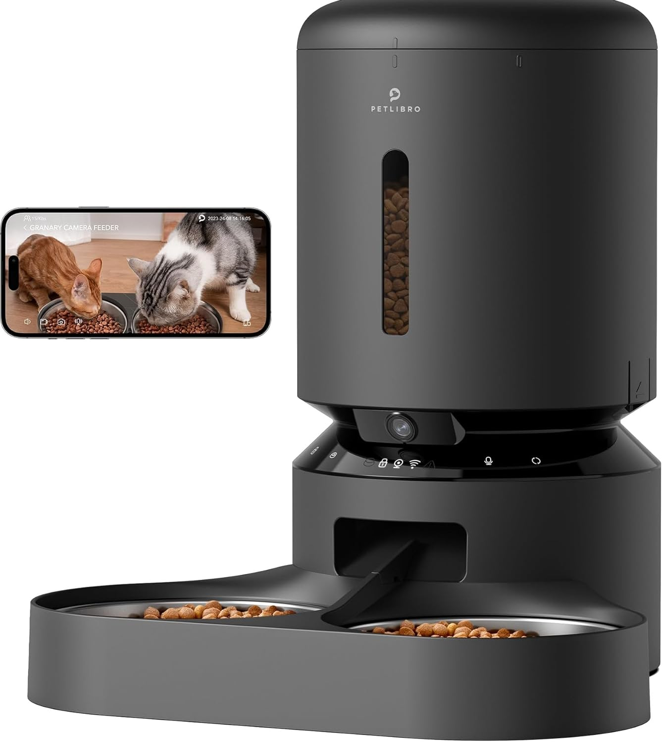 smart dual cat feeder with camera