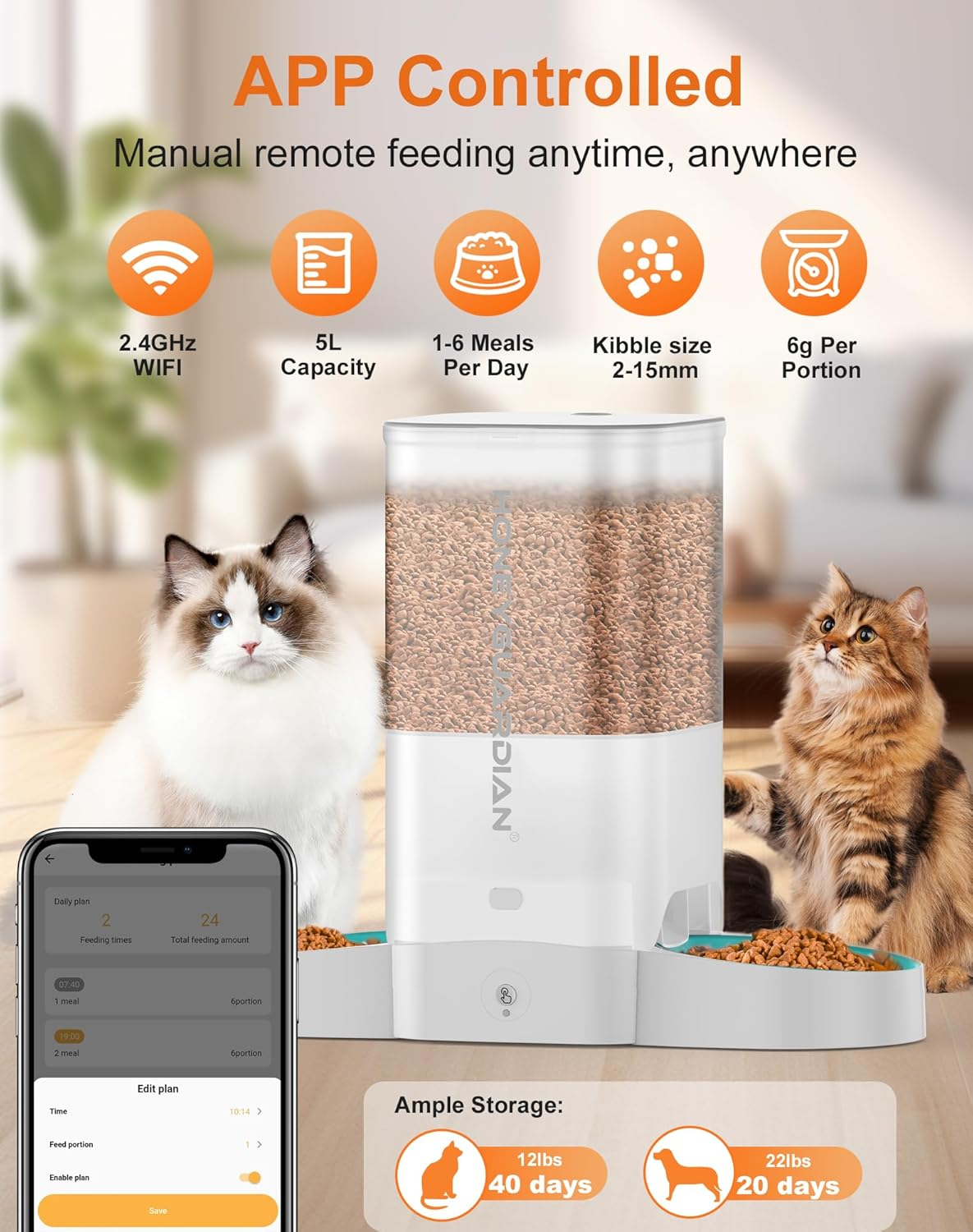 5l automatic wifi cat feeder