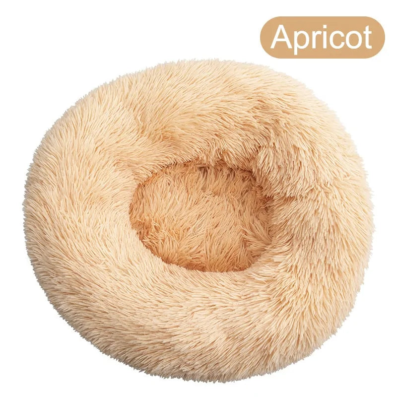 soft winter warm long plush donut pet bed