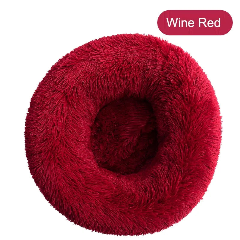 soft winter warm long plush donut pet bed