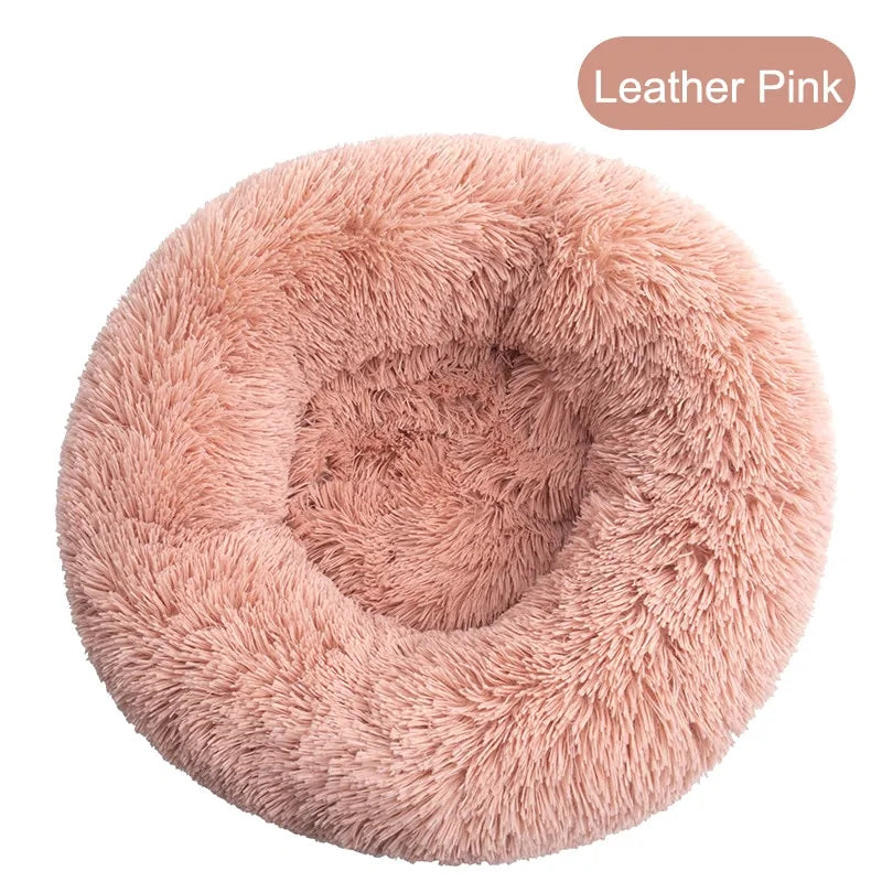 soft winter warm long plush donut pet bed