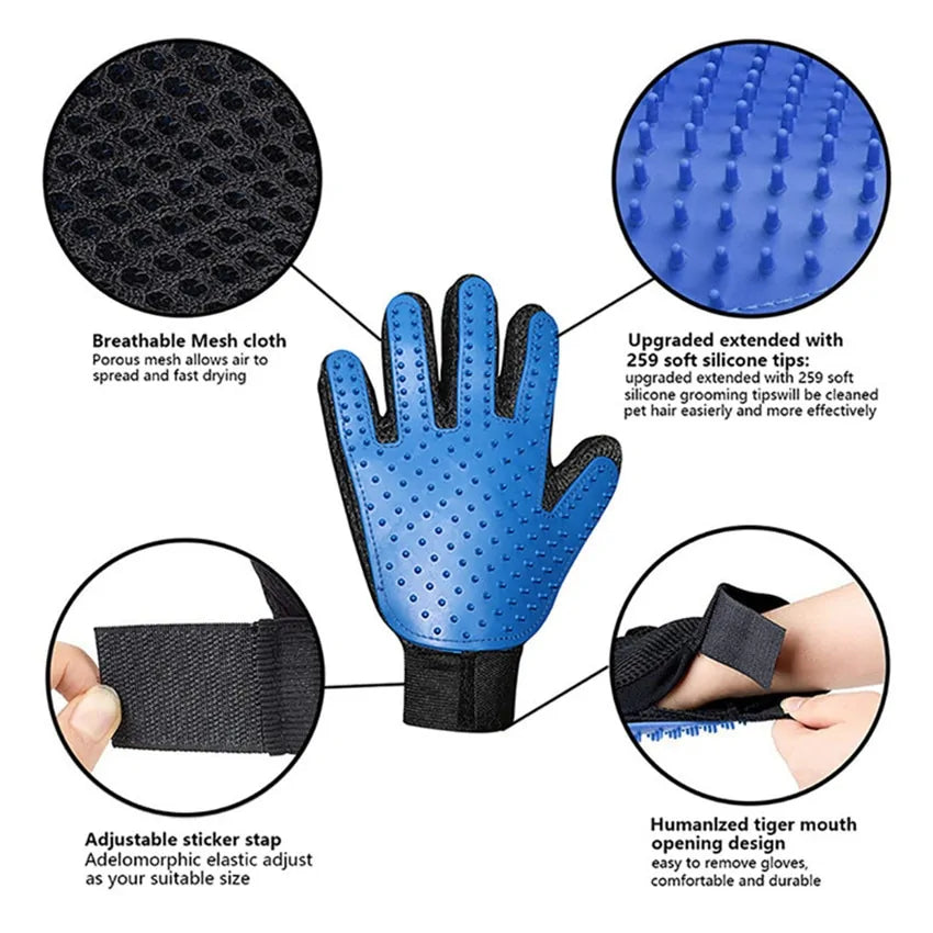 2-sided pet grooming gloves