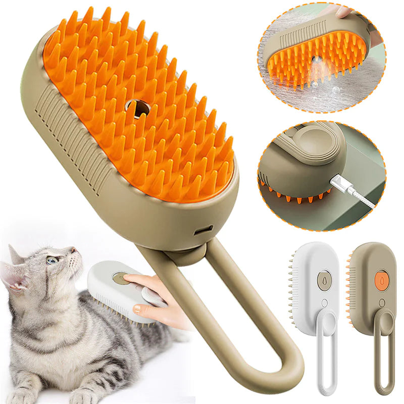 3-in-1 electric pet grooming brush